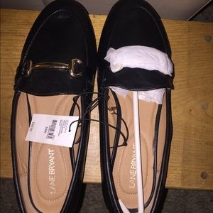 Lane Bryant Black Flats size 10w. NWT $20.00